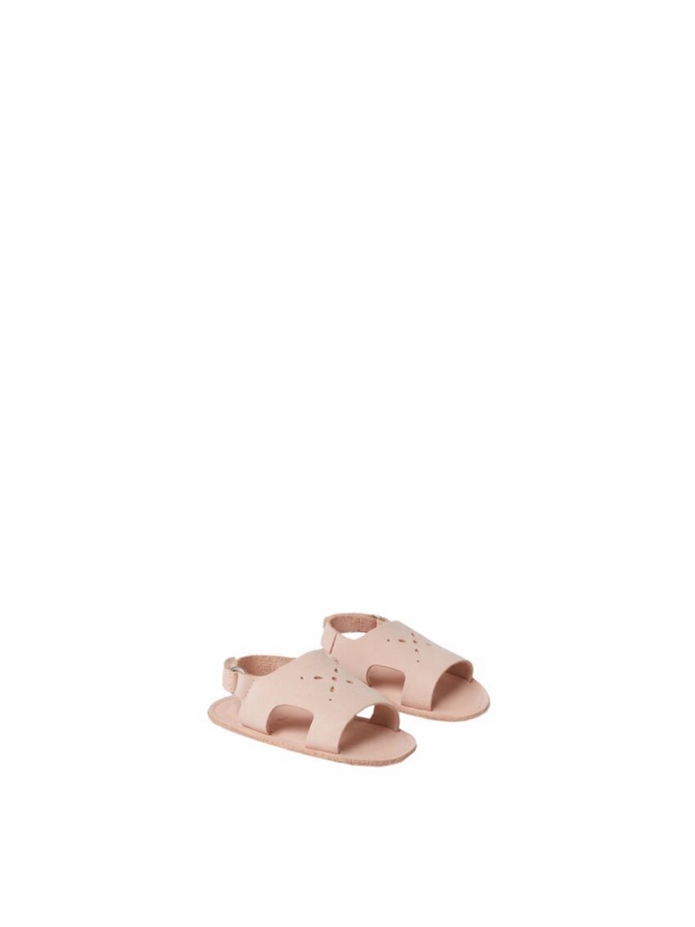 ZARA Girls' Cream Leather Cutout Sandals